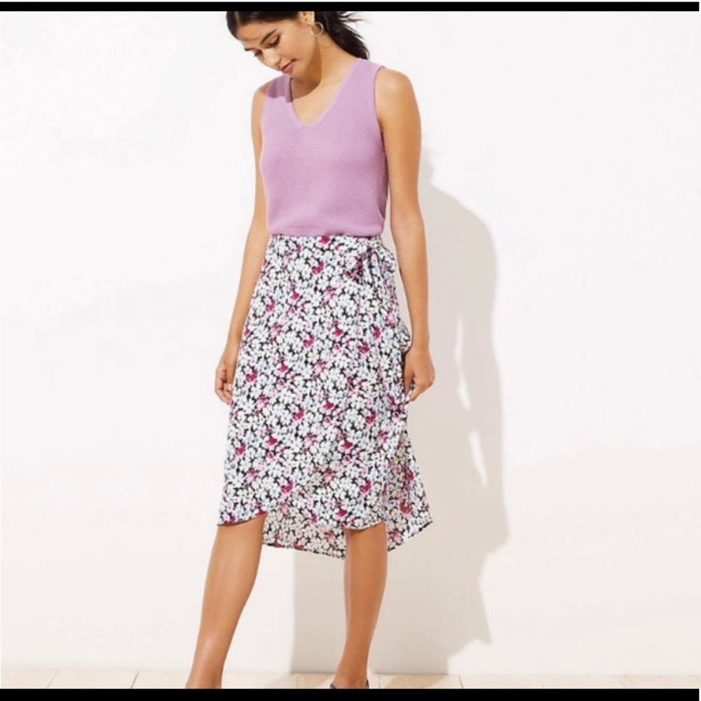 LOFT Hi-Lo Loft Floral Skirt Size 18